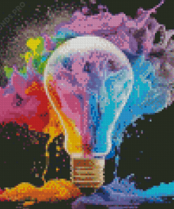 Colorful Light Bulb Diamond Painting