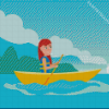 Kayaking Girl Diamond Painting