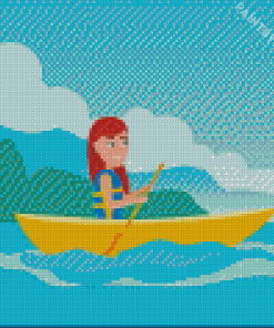 Kayaking Girl Diamond Painting