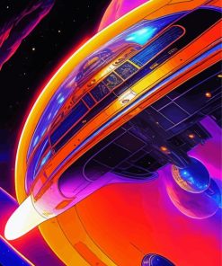 Retro Spaceship Diamond Painting