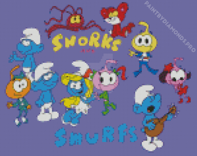 Snorks And Smurfs Diamond Painting