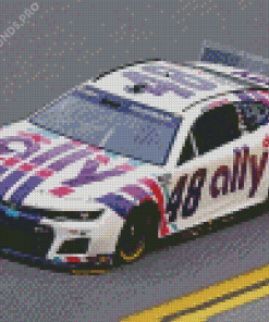 White 48 Race Car Diamond Painting