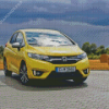 Yellow Honda Jazz Car Diamond Painting