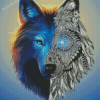 Half Mandala Wolf Diamond Painting