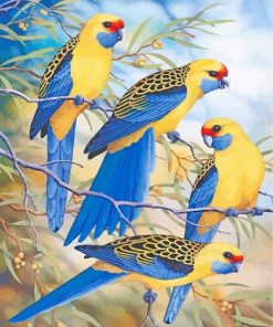 Blue Yellow Rosella Diamond Painting