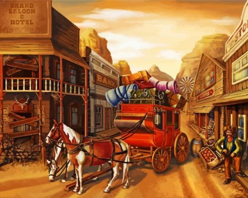 Horse Carriage Diamond Painting