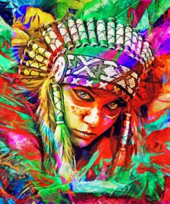 American Indian Girl Diamond Painting