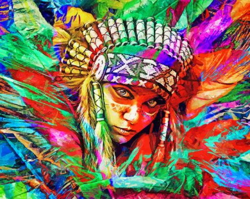 American Indian Girl Diamond Painting