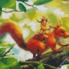 Cute Squirrel Girl Diamond Painting