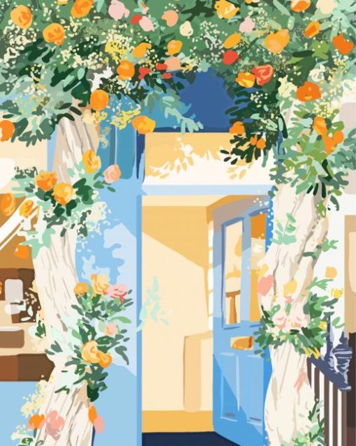 Flower Shop Door Diamond Painting