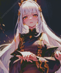 Girl With White Hair Diamond Painting