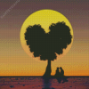 Heart Tree Silhouette Diamond Painting