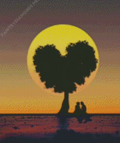 Heart Tree Silhouette Diamond Painting