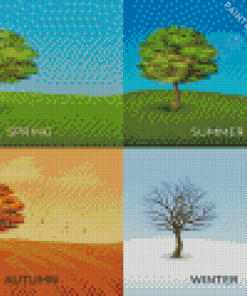 4 Trees Diamond Painting