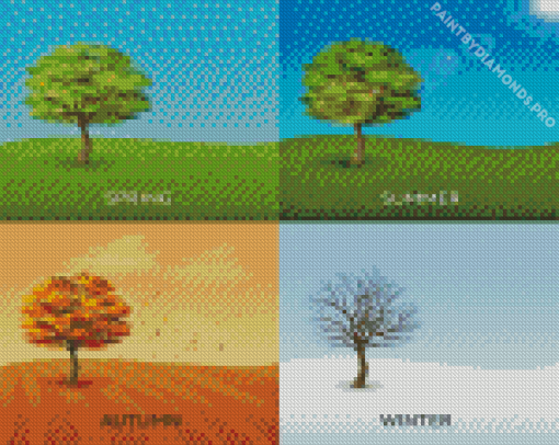 4 Trees Diamond Painting