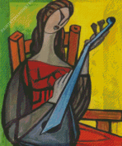 Abstract Mandolin Player Diamond Painting