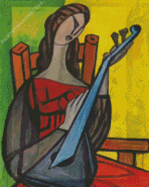 Abstract Mandolin Player Diamond Painting