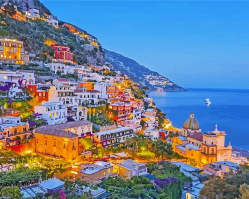 Amalfi Coast Night Diamond Painting