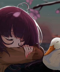 Anime Girl With Duck Diamond Painting