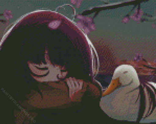 Anime Girl With Duck Diamond Painting