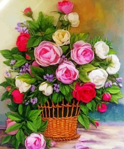 Basket Of Roses Art Diamond Painting