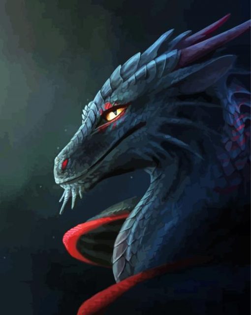 Black And Red Dragon Diamond Painting