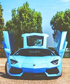 Blue Lamborghini Diamond Painting