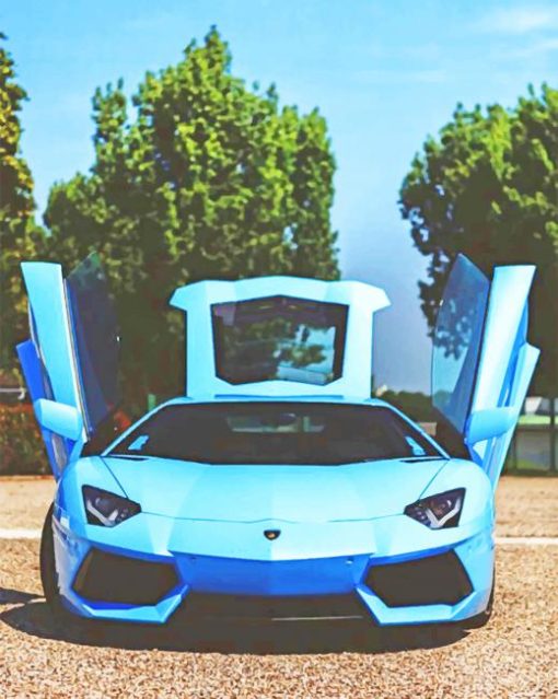 Blue Lamborghini Diamond Painting