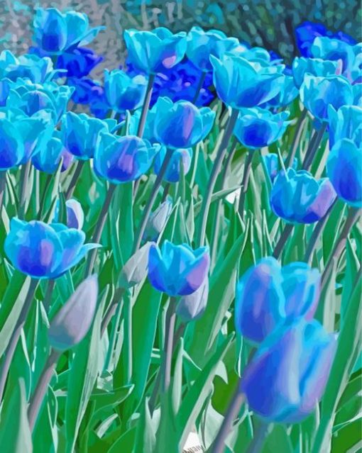 Blue Tulips Diamond Painting