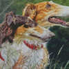 Borzoi Dogs Diamond Painting