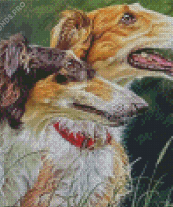 Borzoi Dogs Diamond Painting