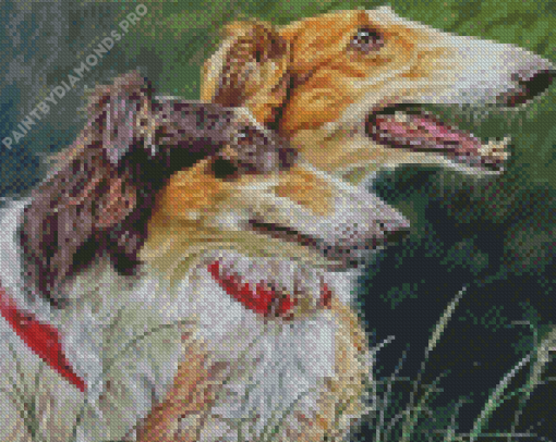 Borzoi Dogs Diamond Painting