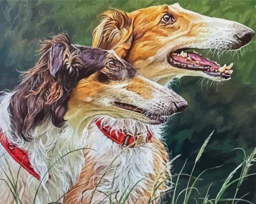 Borzoi Dogs Diamond Painting