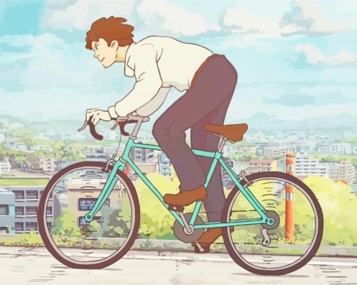 Boy With Bike Diamond Painting