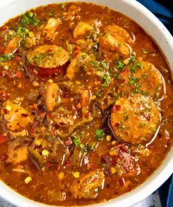 Cajun Chicken And Sausage Gumbo Diamond Painting