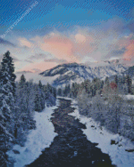 Cascade Range Winter Diamond Painting