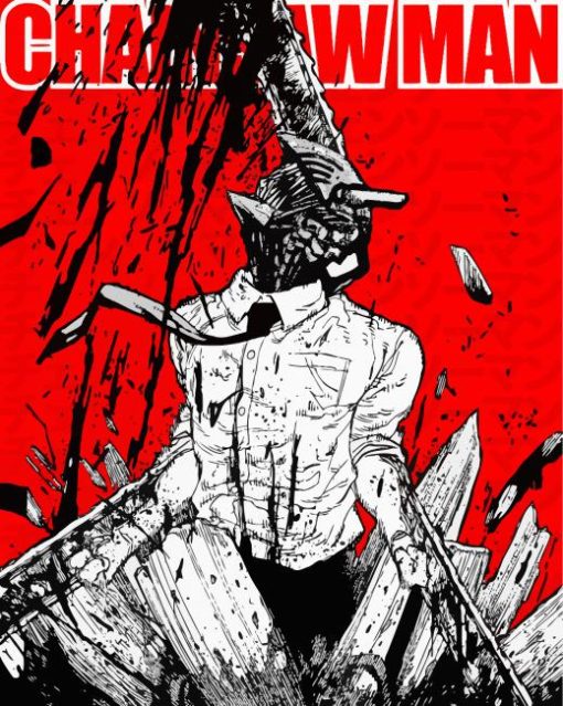 Chainsaw Man Manga Poster Diamond Painting