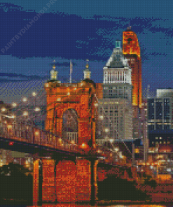 Cincinnati At Night Diamond Painting