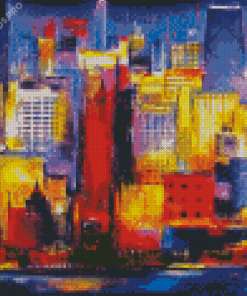 Colorful Abstract Buildings Diamond Painting