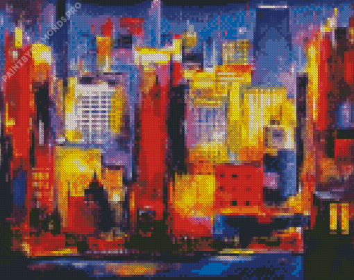 Colorful Abstract Buildings Diamond Painting