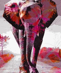 Colorful Pink Elephant Diamond Painting