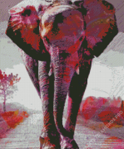 Colorful Pink Elephant Diamond Painting