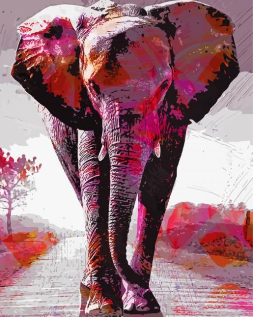 Colorful Pink Elephant Diamond Painting