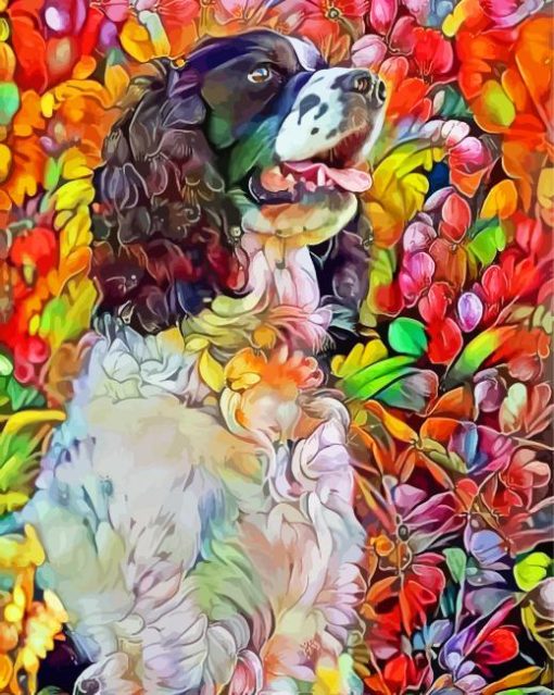 Colorful Springer Spaniel Diamond Painting