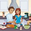 Couple In Kitchen Diamond Painting