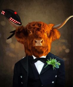 Cow Wearing Suit Diamond Painting