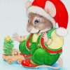 Cute Christmas Mouse Diamond Painting