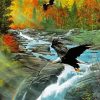 Eagle Over Waterfall Diamond Painting