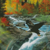 Eagle Over Waterfall Diamond Painting