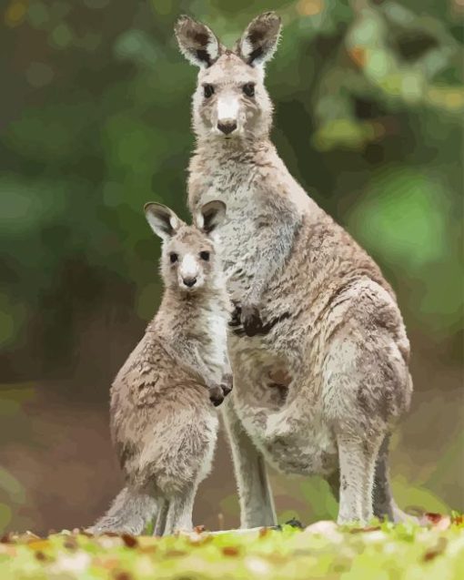 Eastern Grey Kangaroos Diamond Painting